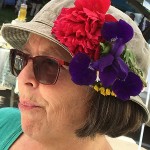 happy hat_sylvia and pansies